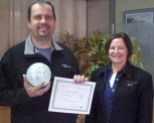 Yours Truly with the winner of my 2011 Glass Snowball Drawing